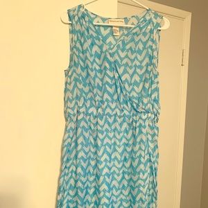 Doncaster blue and white silk dress NWOT 8